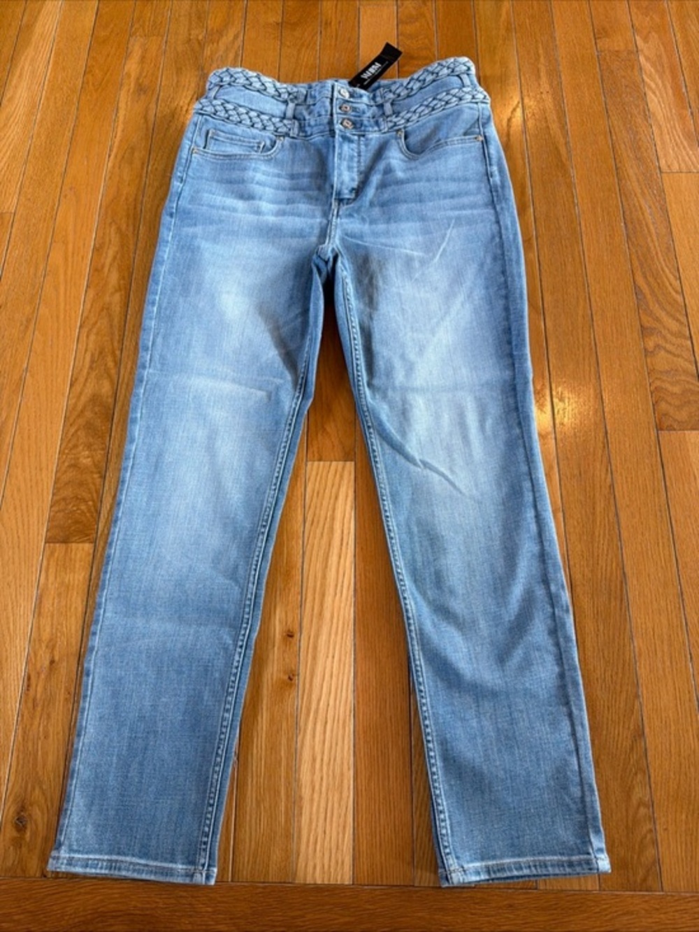 New NWT White House Black Market Extra High Rise Slim Ankle Blue Jeans Sz 8